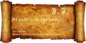 Mlinárik Herold névjegykártya